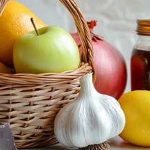 Basket Full of Healthy Fruits and Vegetables