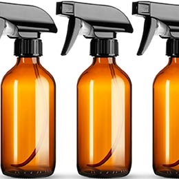 8oz Amber Glass Spray Bottles,3 Pack Glass Spray Bottles