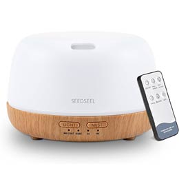 Essential Oil Diffuser with 7-Color LED Lights and Remote Control