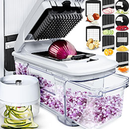 8 Blade All-in-1 Vegetable Chopper Mandoline Slicer with Container