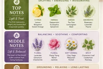 Essential Oil Aroma Notes Reference Card