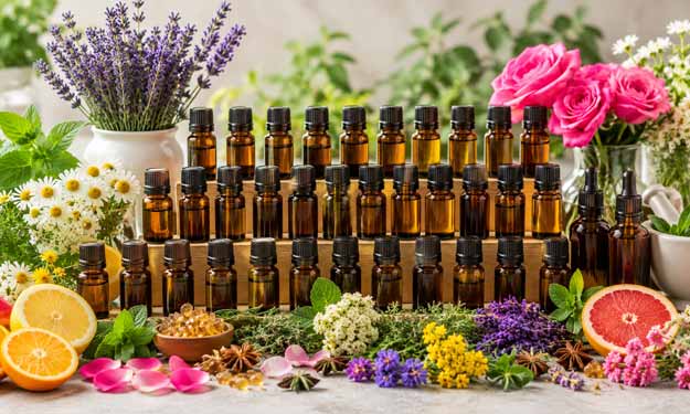 Essential Oil Bottles and The 60 Most Common Oils